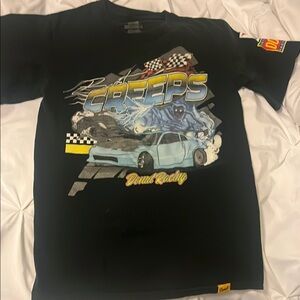 Black Short Sleeve Racing Graphic Tee
